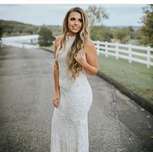 Southern Fried Chics Wedding or Prom White Lace Gown